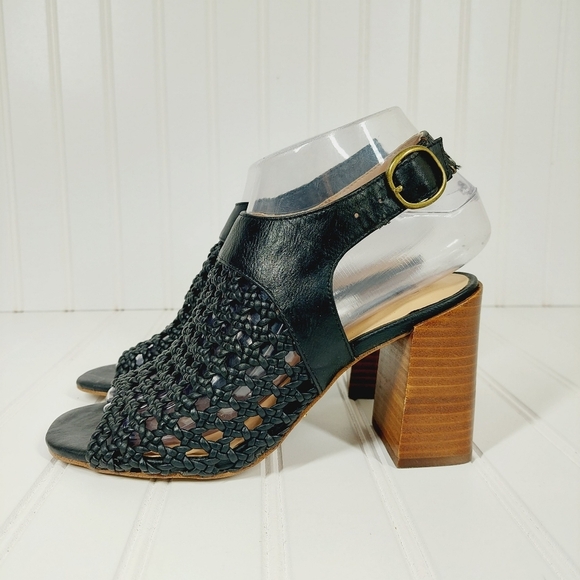 Kensie Sandria Woven Block Heeled Sandals A154 - Picture 1 of 11